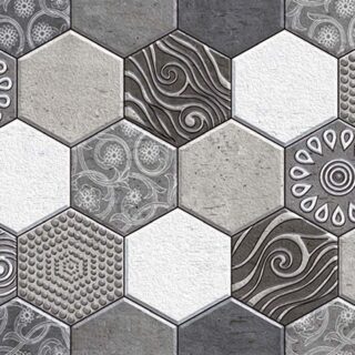 3D Hexagon Grey and White Wallpaper for Wall