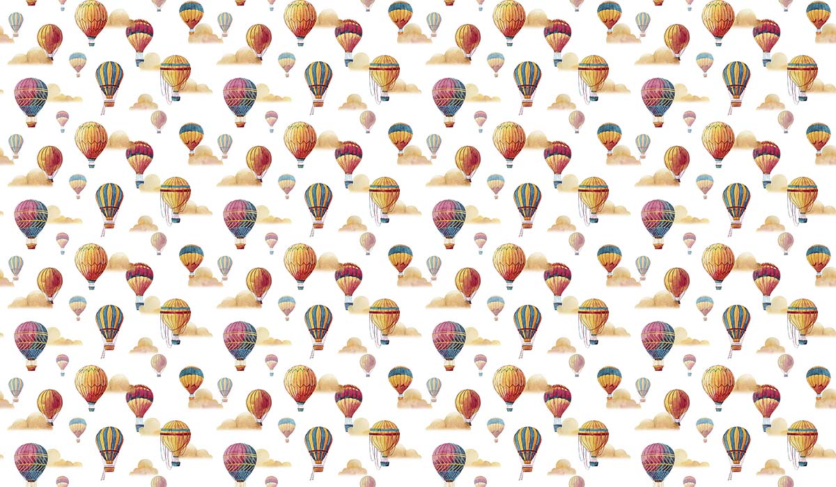 A pattern of hot air balloons