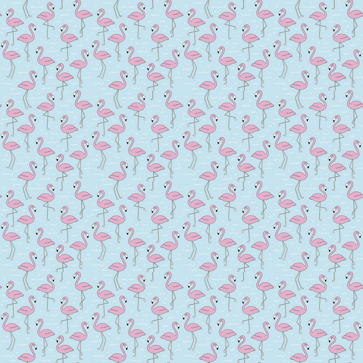 A pattern of pink flamingos