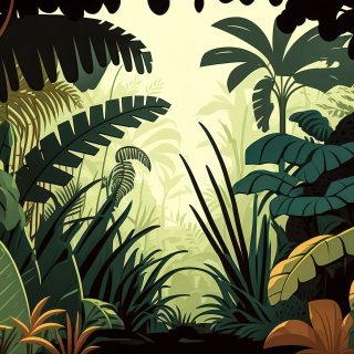 Tropical Forest Wallpaper for wall Light Green